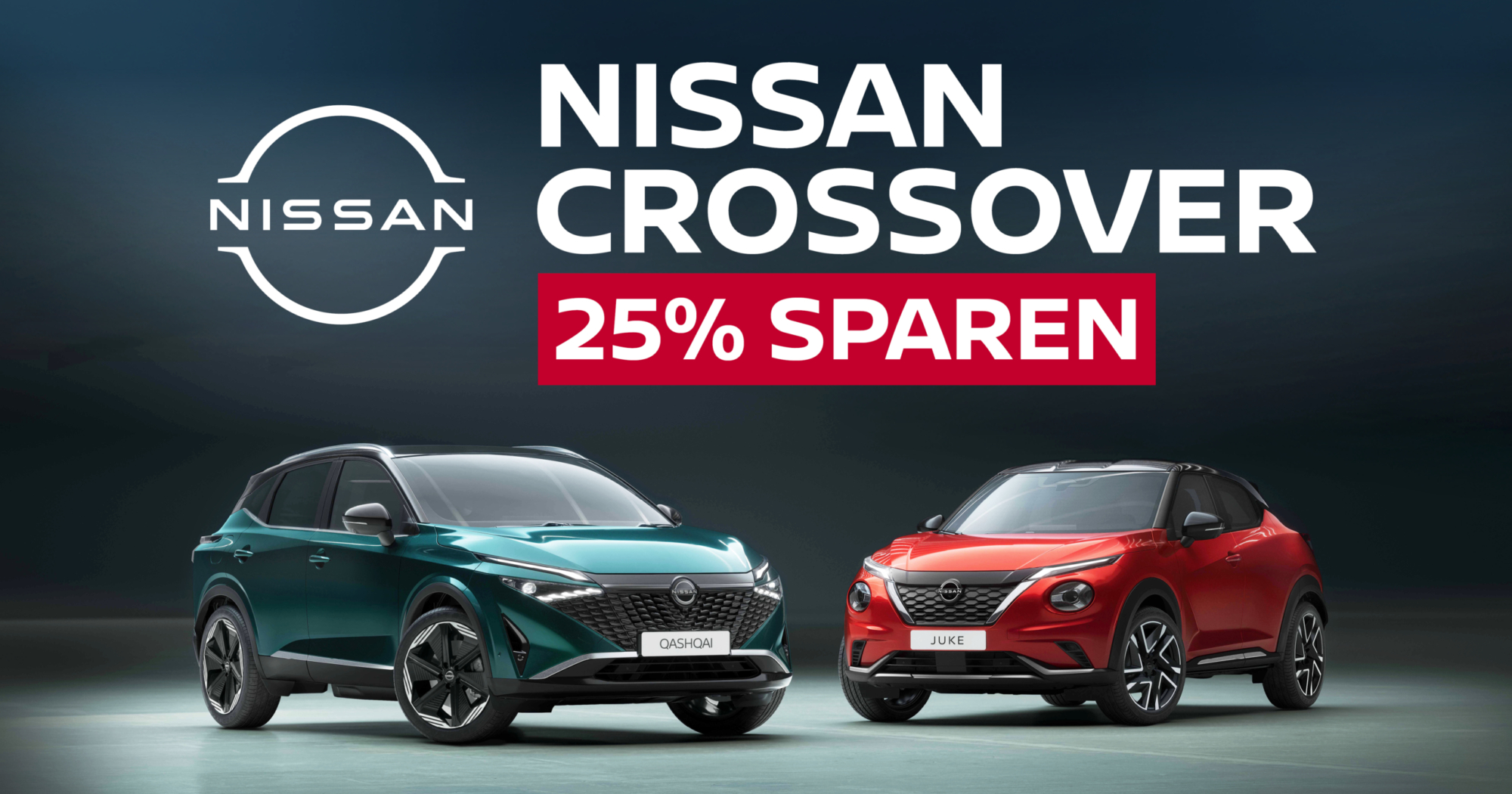 25 % Nachlass auf Nissan Crossover Juke und Qashqai